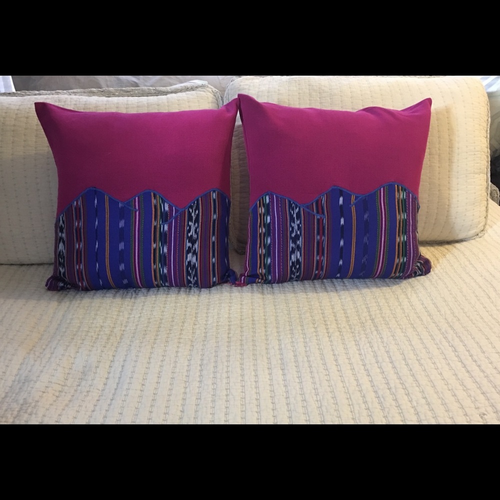 Set 2 Cushions Handmade From Guatemalan , New